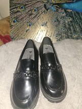 GIRLS SCHOOL Footwear SHOES SLIP ON LOAFERS  UK SIZE 4 BLACK EXPRESS SHI... - $17.61