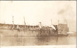 USS Susquehanna ID3016 Coaling Along Side 2 Barges Real Photo 1919 Postcard Z11 - £15.94 GBP