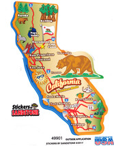 California State Map Die Cut Sticker - £3.99 GBP