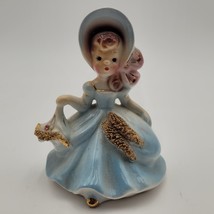 Josef Originals Figurine KANDY Blue Dress and Bonnet - Pink Ribbon- with... - $59.39