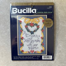 VTG Bucilla Counted Cross Stitch A Dream Is A Wish... Kit #41989 5&quot;x7&quot; NIP - $14.99