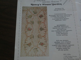 NEW Marge Murphy&#39;s Quilting Designs NANCY&#39;S FLOWER GARDEN Pattern w/Desc... - £6.27 GBP