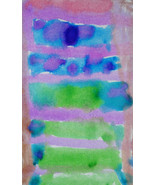 Original Abstract Watercolor Painting "Dazzling Stars" by 6 Year Old Artist Mila - £6.42 GBP