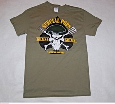 Gildan Men&#39;s &quot;Special Pops #1 Dad&quot; Small Olive Green Graphic T-Shirt NEW - $9.97