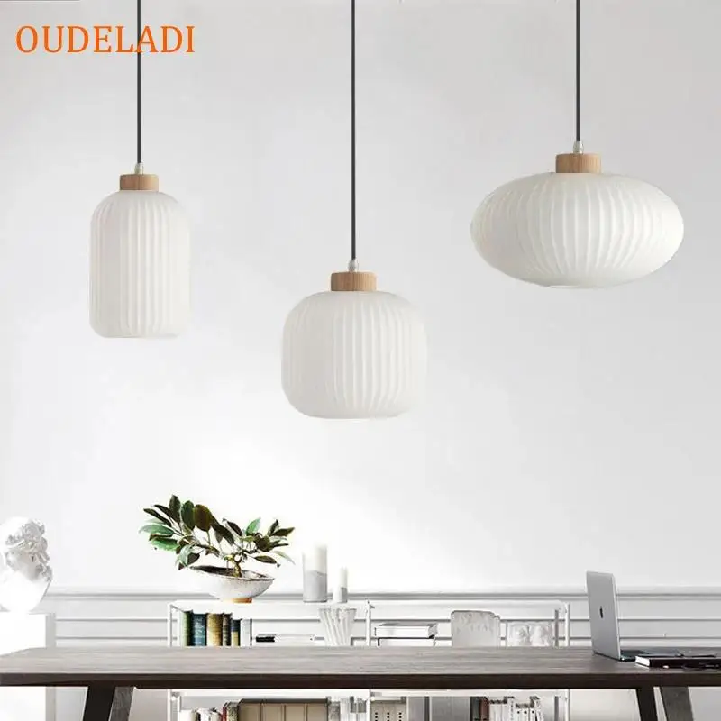 White Glass Lighting Fixture Home Decor Kitchen Bedroom Dinning Room Pendant - £44.48 GBP+