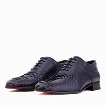 The Varenne Navy Pythn Leather Oxford Men Shoe image 3