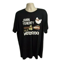 John Fogerty Live At Woodstock Rock Band Black Graphic T-Shirt XL Cotton Stretch - £15.58 GBP