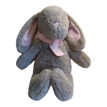 Pottery Barn Kids PBK Bunny Rabbit Lovey Gray Taupe 16 Inch Baby Plush Pink - £22.32 GBP