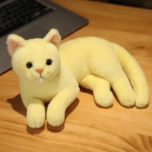 Cat Plush Toys Simulation Lying Plush Cat Pillow Room Decor Ornaments Nice Gift  - £17.29 GBP