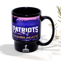 New England Patriots NFL  Black Super Bowl XLIX Coffee trophy 16oz Mug New! - £12.43 GBP