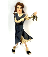 Vintage Crepe Paper Doll Wrapped Wire Poseable Girl Handmade Figure 10&quot; - $589.68 MXN