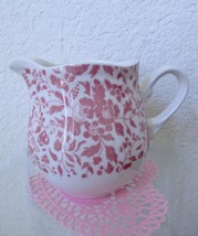 Vintage Open Home Dusty Rose Pink Floral Chintz Cream Pitcher Japan - $11.99