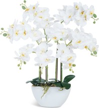 Realistic Fake Flower Arrangement For Home Office Decor Indoor, White Faux - $77.93