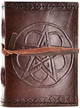Pentagram Leather Blank Journal W/ Cord - $32.07