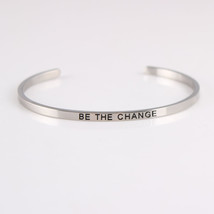 Dropship Stainless Steel Bangle Engraved Positive Inspirational Quote Hand Stamp - £10.09 GBP