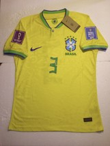 Thiago Silva Brazil 2022 World Cup Qatar Match Slim Yellow Home Soccer Jersey - £86.49 GBP