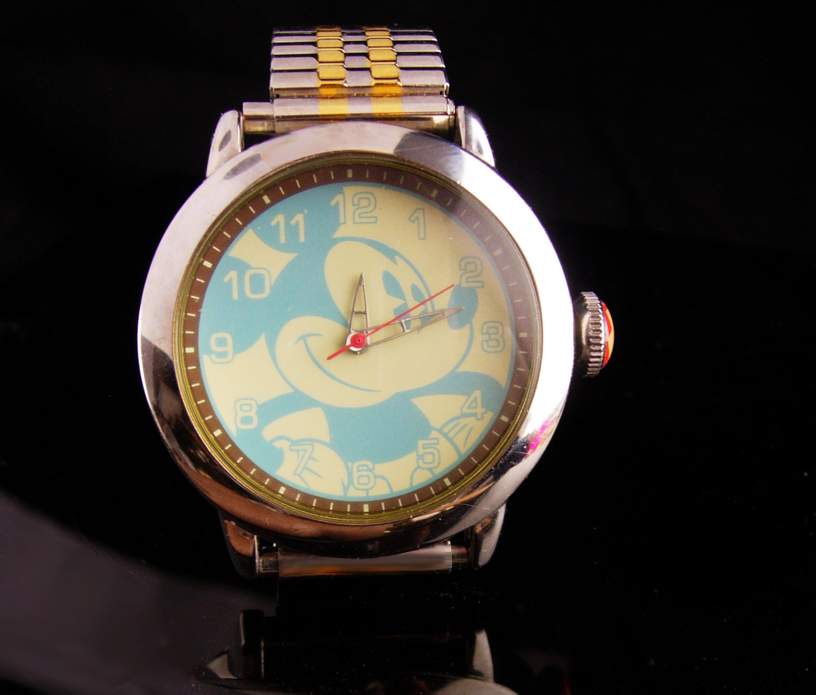 Vintage unusual mickey watch - Hadley Roma - S11 - water resistant runs well - l - $75.00