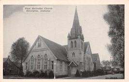 Enterprise Alabama First Methodist CHURCH~217 S Main St~ Silvercraft Postcard - £6.69 GBP