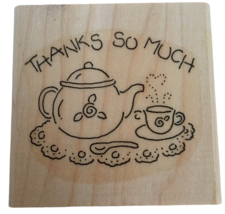 Stampin Up Stamp Thanks So Much Tea Party Set Teapot Thank You Card Sentiment - £3.96 GBP