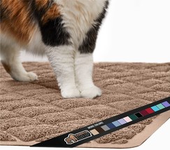 Thick Cat Litter Trapping Mat, 24x17, Small Size, Durable Backing, Beige - £22.93 GBP