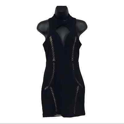 Sans Joy black cutout mini dress Women’s Size M Medium Party Club - $19.79