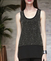 NWT $398 Eileen Fisher Sequin Rivulet Tank Medium 10 12 100% Silk Quality Top - £133.18 GBP