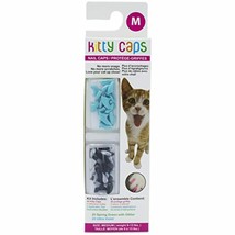 Kitty Caps Kitty Caps Nail Caps for Cats, Medium, Black w/ Gray Tips &amp; Baby Blue - £10.23 GBP