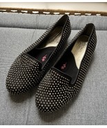 Ros Hommerson Octavia Black Suede Silver Studded Flats Size 7.5 - €21,55 EUR