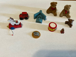 Mini Doll house room Furniture accessories bird house toys teddy bear metal car - £15.53 GBP