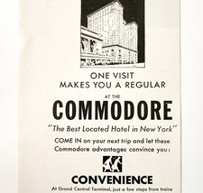 1936 Commodore Hotel Advertisement New York City Grand Central Station D... - $24.99