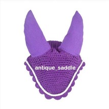 ANTIQUESADDLE Horse Fly veil Crochet breathable Cotton Ear Net Bonnet/Hood Veil - £12.76 GBP