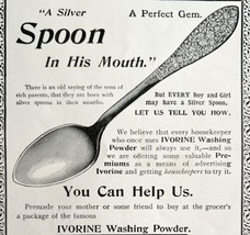 Ivorine Washing Powder 1894 Advertisement Victorian Soap Silver Spoon AD... - £13.76 GBP