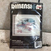 Vintage Pastel Sea Shells Crewel Stitch Kit SEALED  7x5 Sampler - $11.88