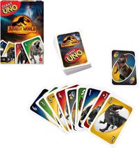 Giant UNO Jurassic World Dominion Card Game with Oversized Movie-Themed ... - $18.50