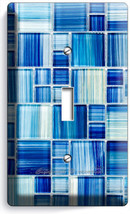 Blue Mosaic Glass Tile Look Single Light Switch Wall Plate Kitchen Bath Hd Decor - £7.99 GBP