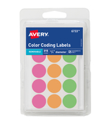Avery Color Coding Labels, 3/4” Diameter, 315 Count, Neon Circle, Avery ... - $3.69