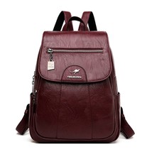Designer Female Backpack High Quality Vintage Leather Backpacks for Women School - £36.25 GBP