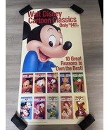 1988 Walt Disney Cartoon Classics Home Video Poster 21X40 Rolled Mickey CV - $321.02 MXN