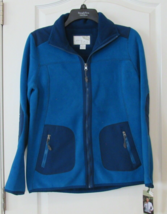 Green Tea Fleece Full Zip Long Sleeve  Jacket New Blue Women&#39;s Sz S NWT - $419.94 MXN