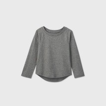 Cat &amp; Jack™ T-Shirt Toddler Girls&#39; Sparkle Long Sleeve T-Shirt - Gray - Size 4T - £1.58 GBP