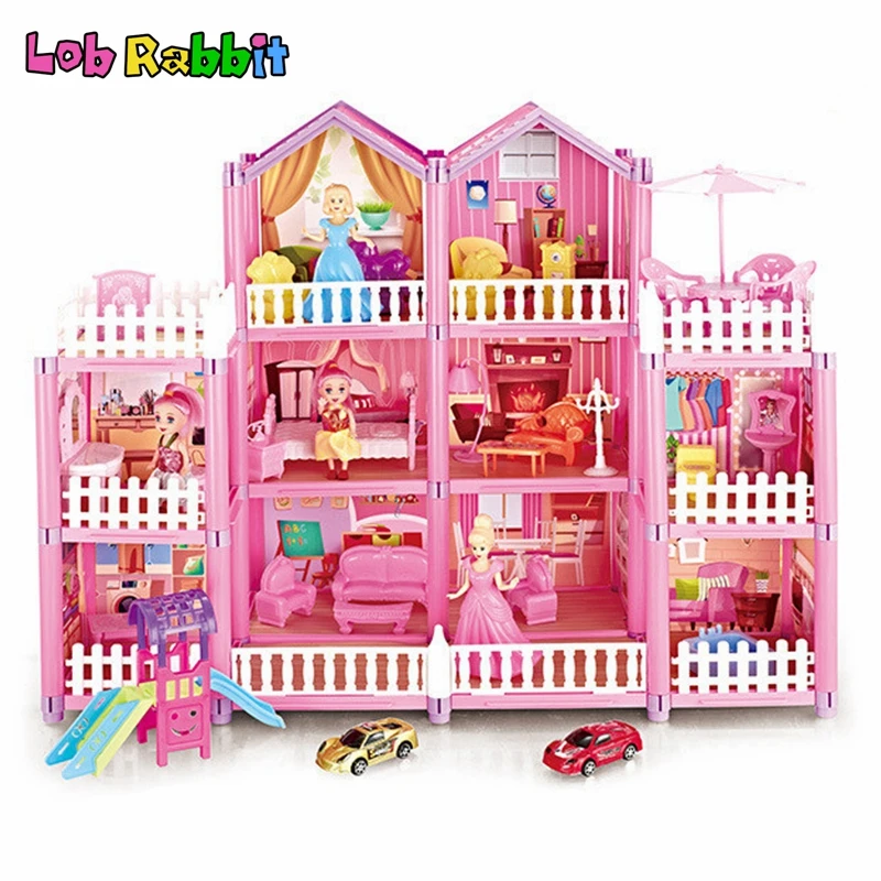 DIY Doll Houses Girls Princess Dream Castle Villa Dollhouse Accessories - £24.09 GBP+
