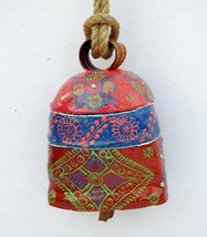 Vintage Swiss Cow Bell Metal Decorative Emboss Hand Painted Farm Animal BELL559 - £53.59 GBP