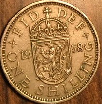 1958 Uk Gb Great Britain One Shilling Coin Scottish Crest - £1.91 GBP