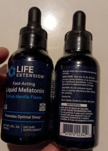 NEW 2 X Life Extension® Fast-Acting Liquid Melatonin Citrus-Vanilla Exp 2025 - £14.04 GBP