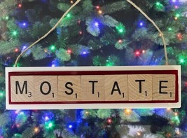 MOSTATE Missouri State Christmas Ornament Scrabble Tiles HandCrafted Made in USA - £7.83 GBP