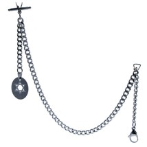 Steel Albert Chain Pocket Watch Chain Men Fob Chain T Bar Star Steel Fob ACS12 - $23.49