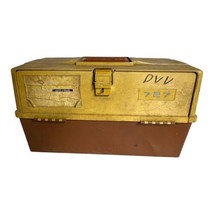 Vintage JUMBO Plano 727 Brown Fishing Tackle Box 3 Trays With Lures Supplies - £43.85 GBP