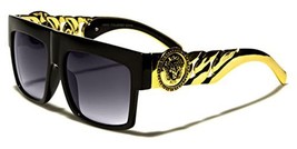 Kleo Flat Top Gold Chain Link Hip Hop Rapper Aviator Celebrity Sunglasses - £9.98 GBP