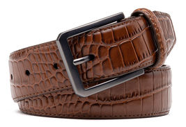 HOT L Brown Mens Genuine Leather Belts for Men Dress Belt  Size 32-46 - £19.00 GBP