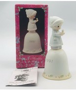 1991 Precious Moments Bell May Your Christmas Be Merry 524182 Girl w/ Bird - £9.54 GBP
